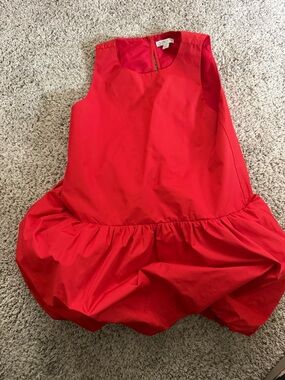 Crewcuts Red Bubble Hem Skirt Dress